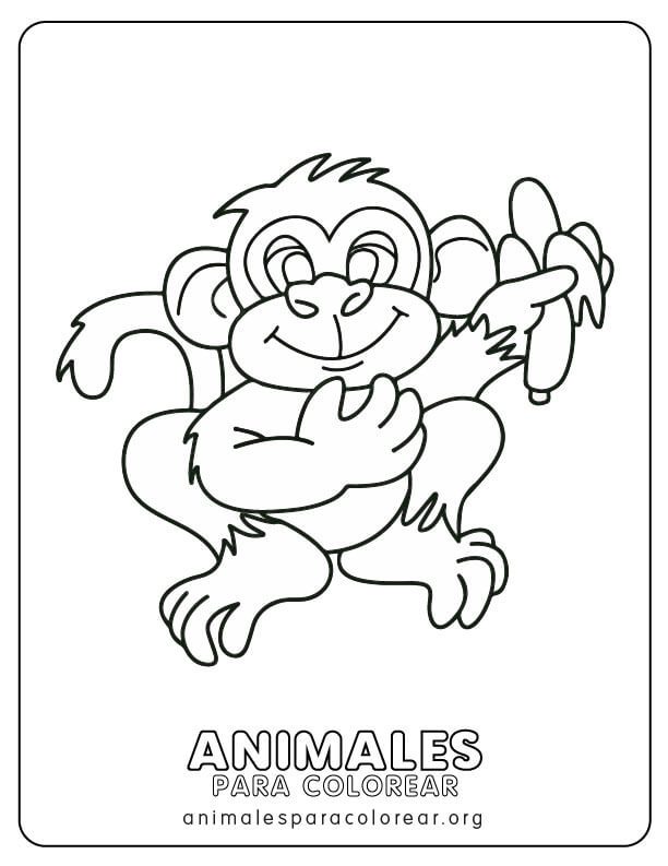 Dibujo de Mono para colorear  Dibujos para colorear imprimir gratis